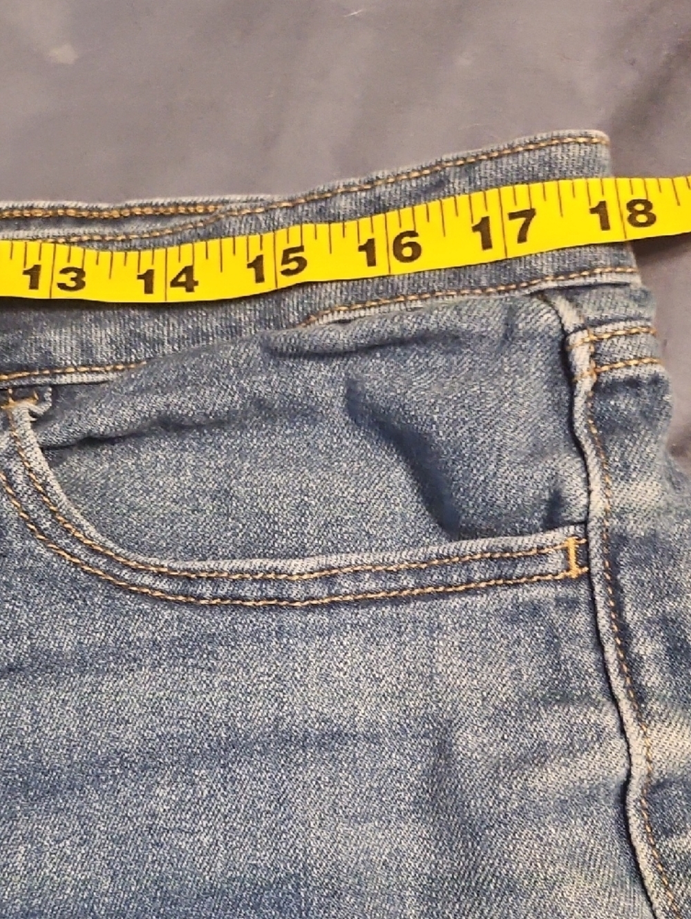 Old Navy High Rise WOW Medium Blue Rolled-Hem Denim Shorts - Picture 14 of 16
